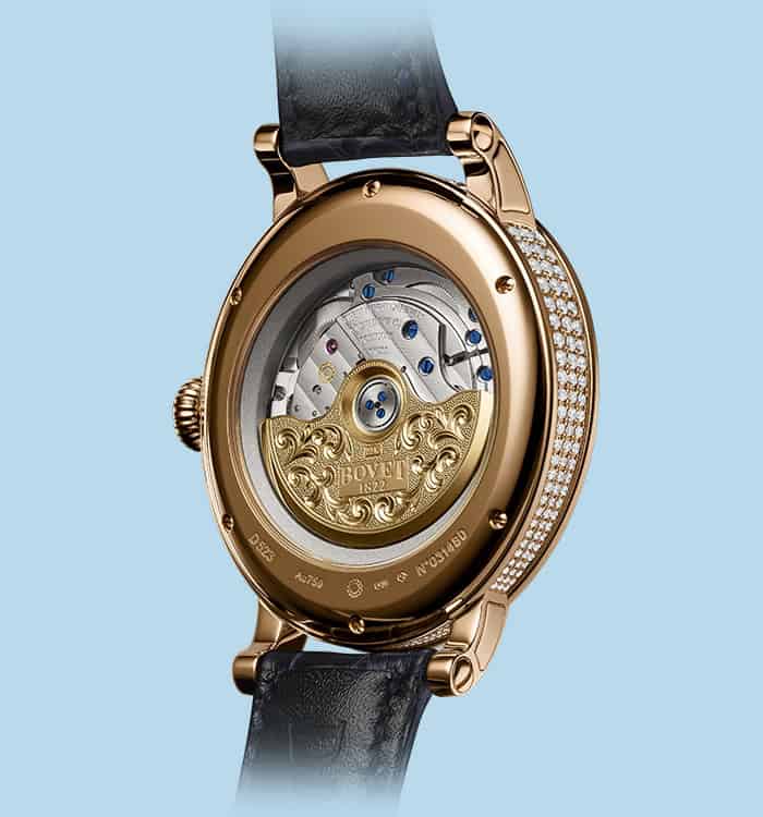 A stunning Bovet timepiece showcasing intricate mechanical craftsmanship and luxurious design.