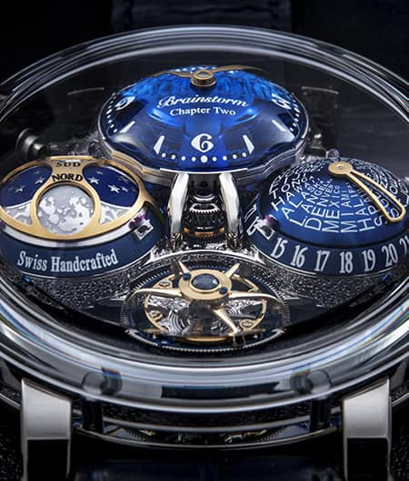 Exquisite Bovet timepiece with intricate complications and blue dial design.