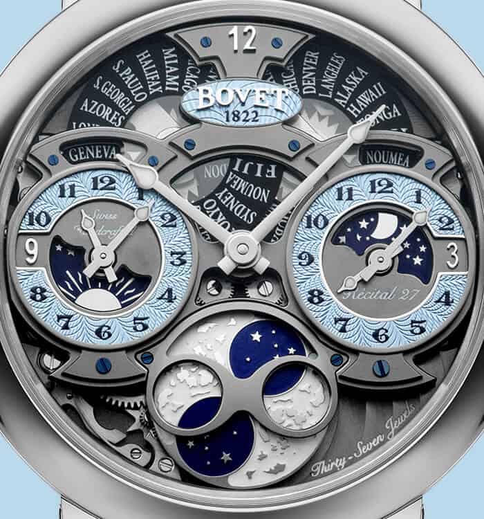 Luxurious Bovet Dimier Récital 27 timepiece with intricate celestial dial design.