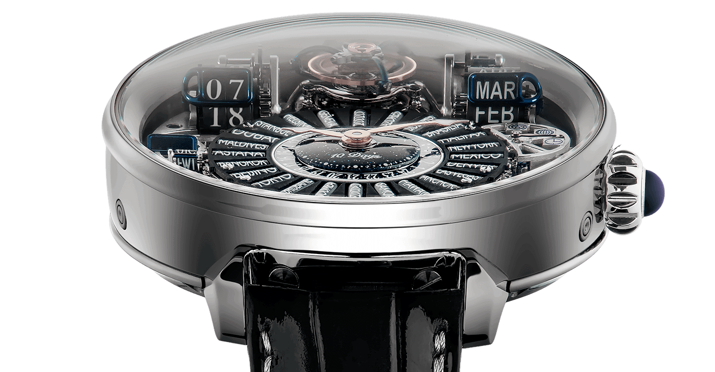 Exquisite Dimier Récital 28 timepiece with intricate mechanical details and innovative design.