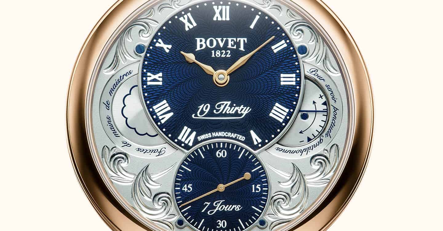 Elegant Bovet Fleurier - 19Thirty timepiece with intricate detailing and classic design elements.