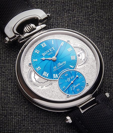 A stunning Bovet Fleurier 19Thirty timepiece with intricate dial details and elegant design.
