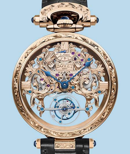 A stunning Bovet Fleurier Amadéo Tourbillon timepiece showcasing intricate craftsmanship and luxurio.