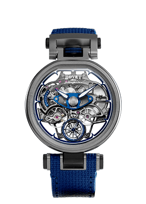 Exquisite Fleurier Aperto 1 timepiece with skeleton dial and blue accents, showcasing intricate craf.