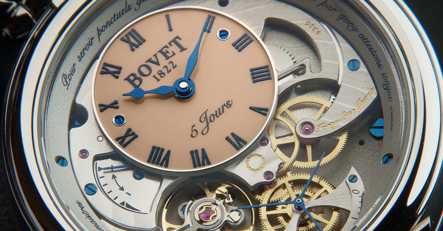 Exquisite Fleurier Virtuoso V timepiece with intricate mechanical movement details.