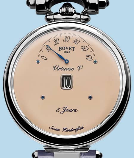 Elegant Bovet Fleurier Virtuoso V timepiece with classic design and Swiss craftsmanship.