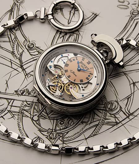 Luxurious Bovet Fleurier Virtuoso V timepiece with intricate mechanical details.