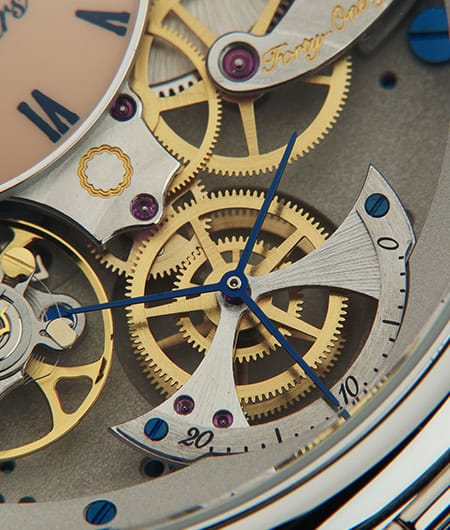 Intricate Fleurier Virtuoso V timepiece with visible gears and craftsmanship.