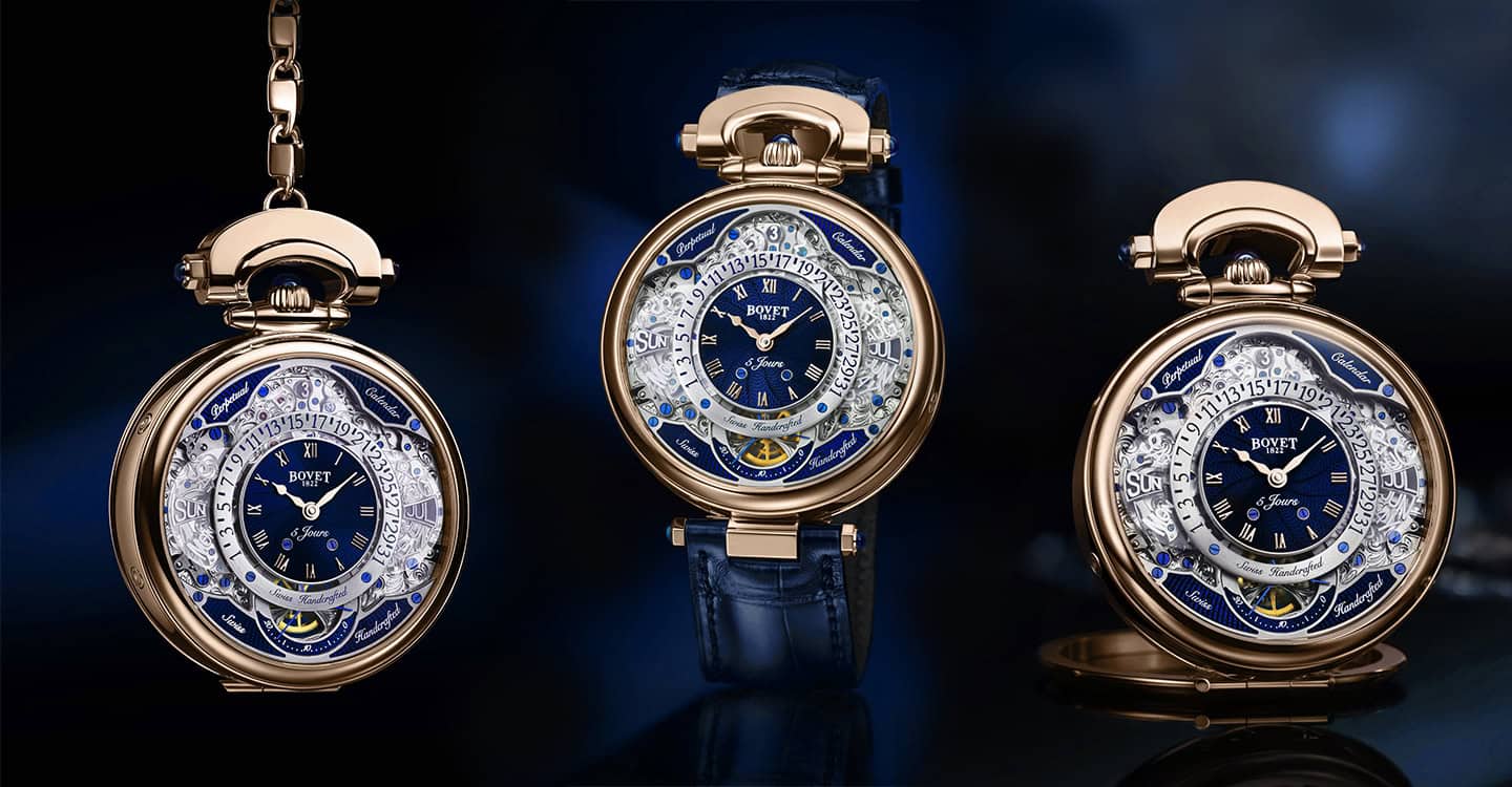 Luxurious Bovet Fleurier Virtuoso VII timepieces with intricate craftsmanship.