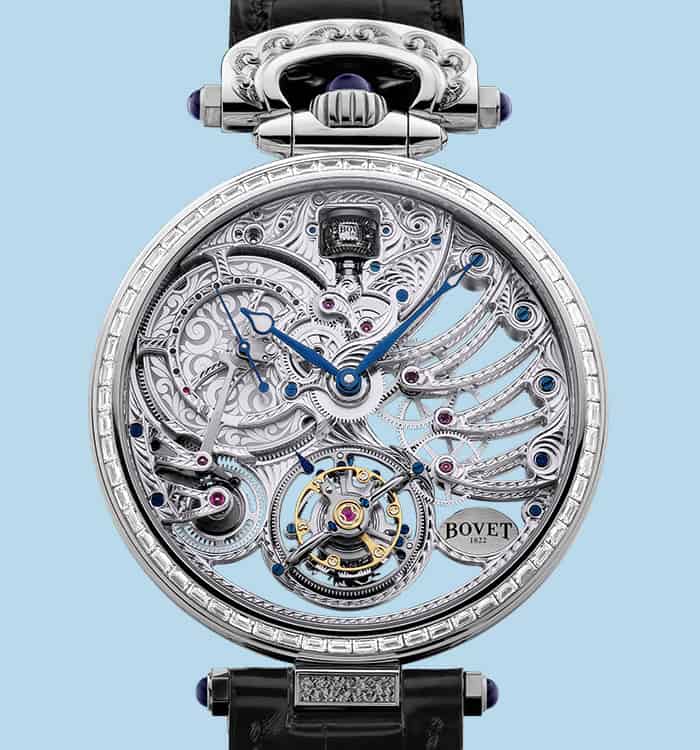 Exquisite Bovet Fleurier Virtuoso XI timepiece with intricate skeleton design.