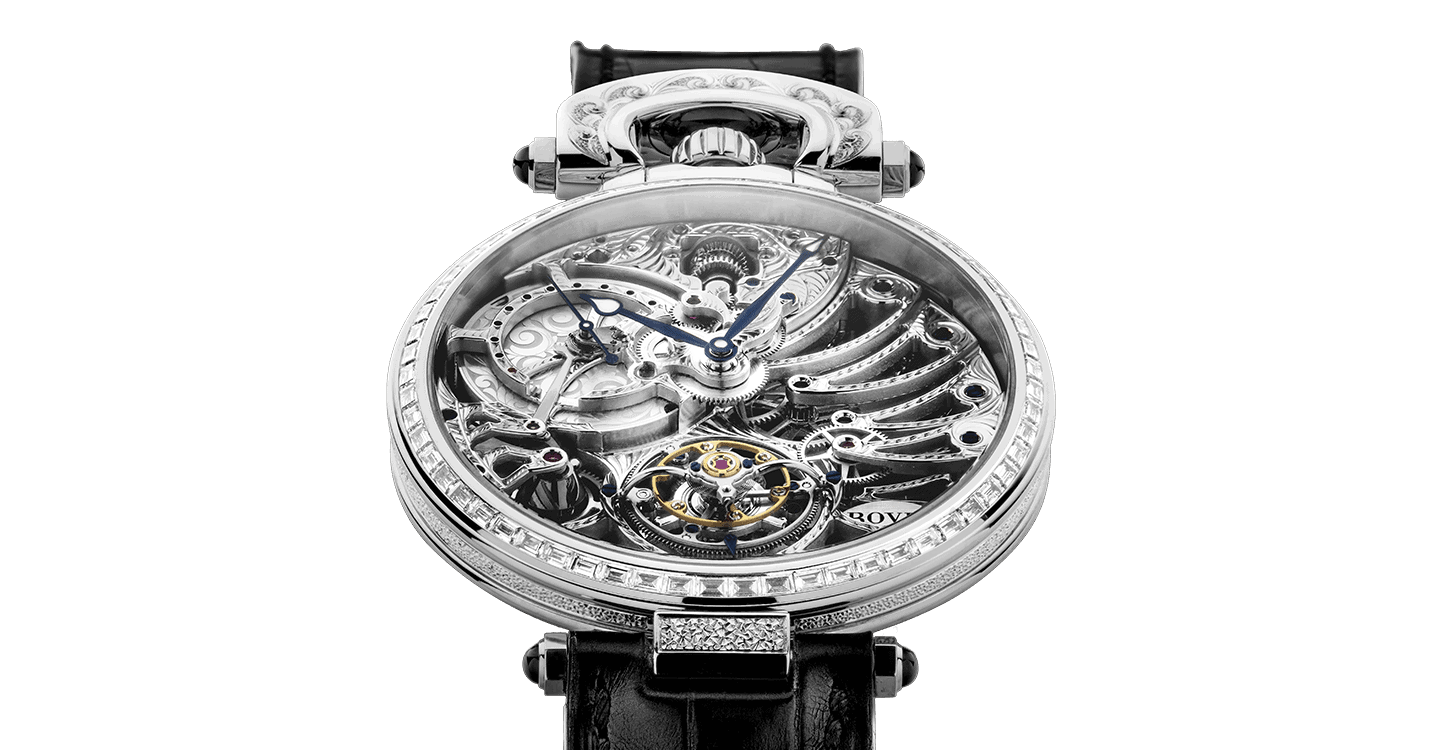 Exquisite Fleurier Virtuoso XI timepiece with intricate skeletonized movement and elegant design.
