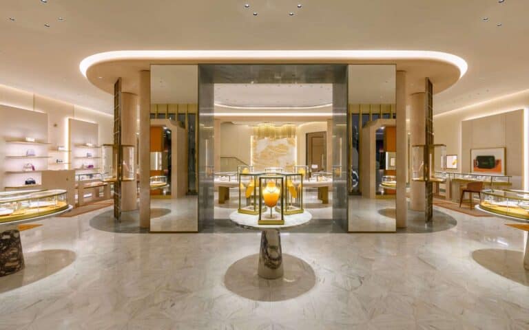 Elegant Bovet timepiece display at Siam Paragon, showcasing luxury craftsmanship.