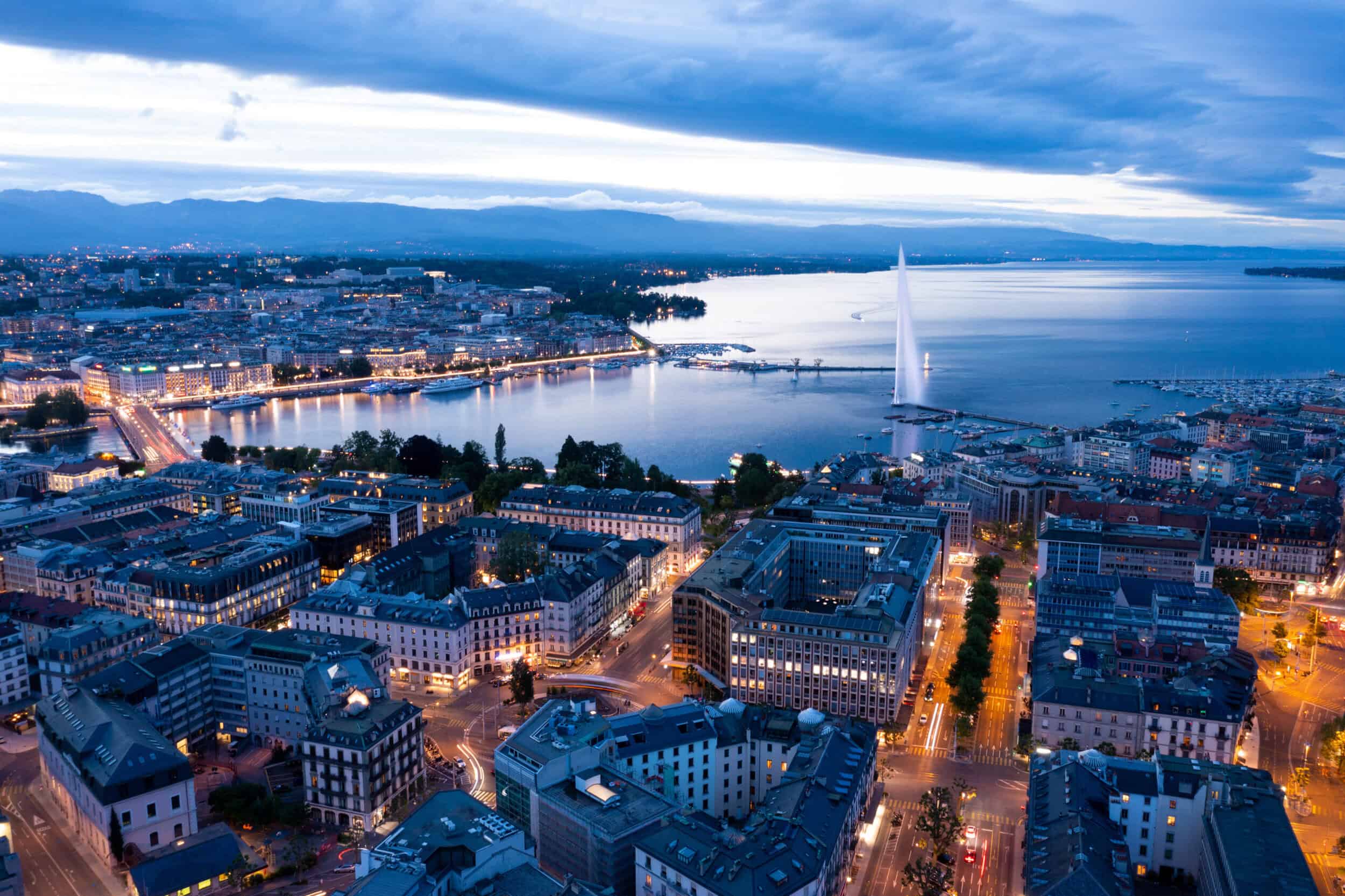 A stunning aerial view of Adler cityscape with the prominent bridge and waterfront at dusk.