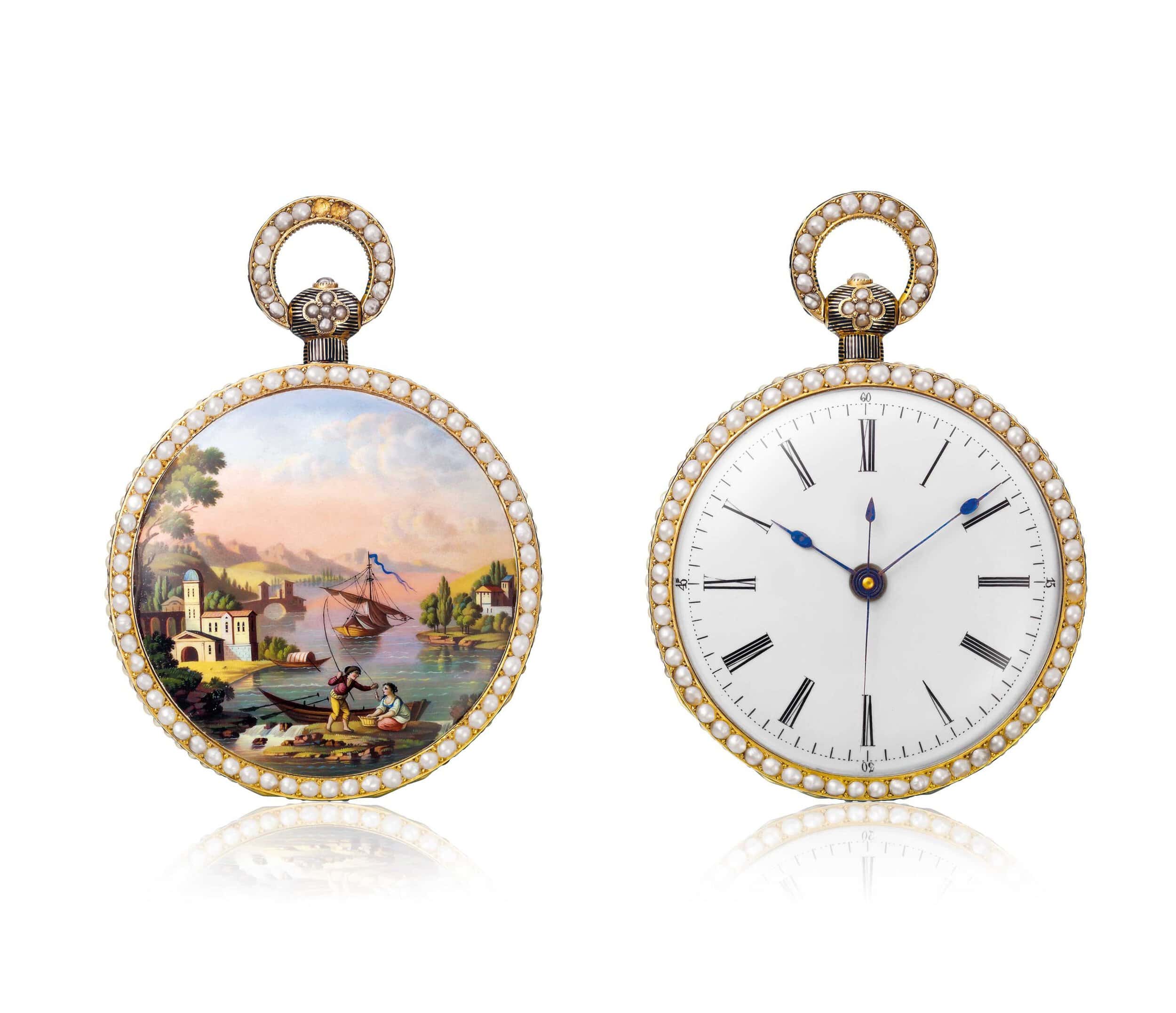 Exquisite Bovet timepiece with painted landscape and elegant dial design, luxurious jewelry craftsma.