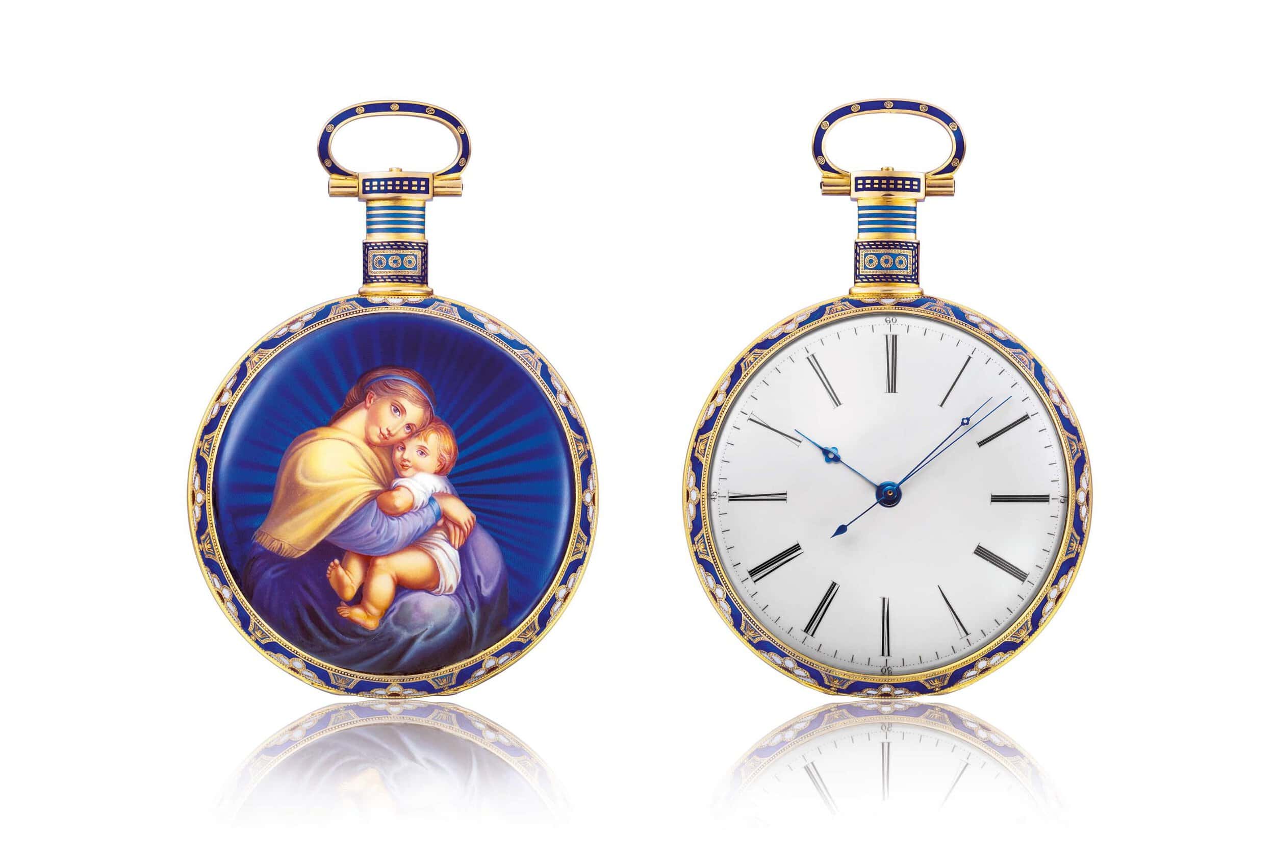 Elegant Bovet timepiece featuring a religious icon and classic design elements.