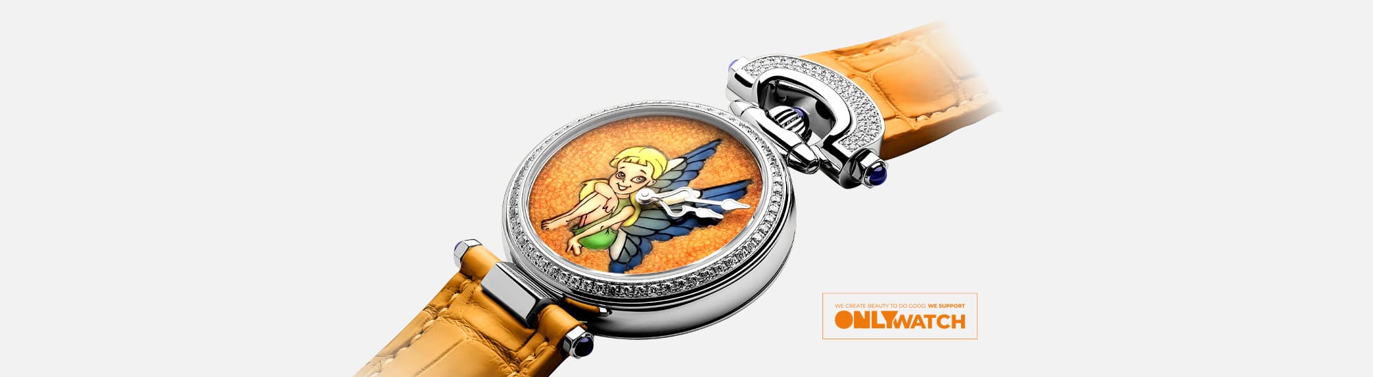 Elegant Miss Audrey Sweet Fairy timepiece with intricate fairy illustration and luxurious leather st.