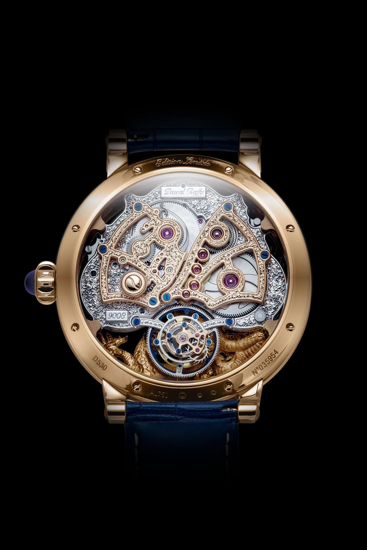 Exquisite BOVET Récital 26 Chapter Two Golden Dragon timepiece with intricate skeleton design.