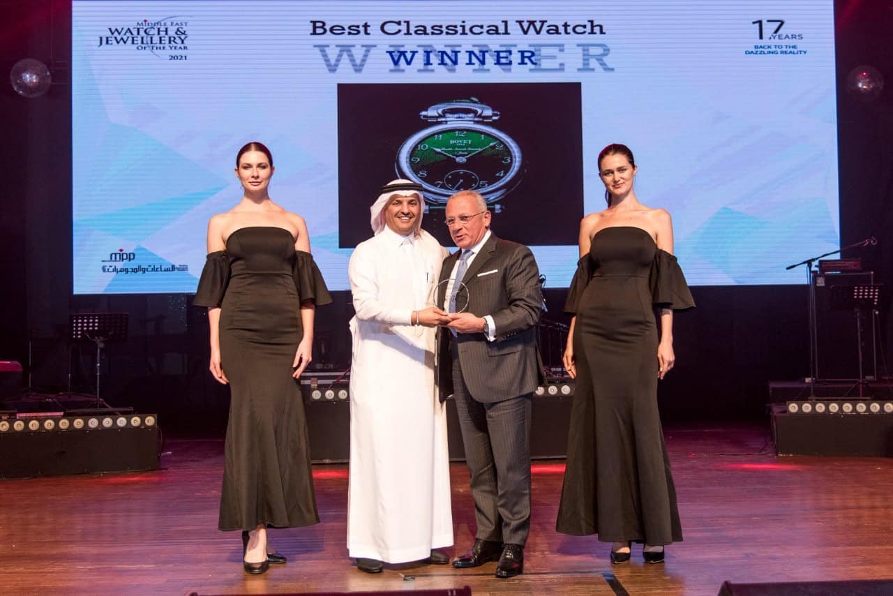 Elegant timepiece awarded at the Best Classical Watch event, highlighting Bovet’s craftsmanship and.