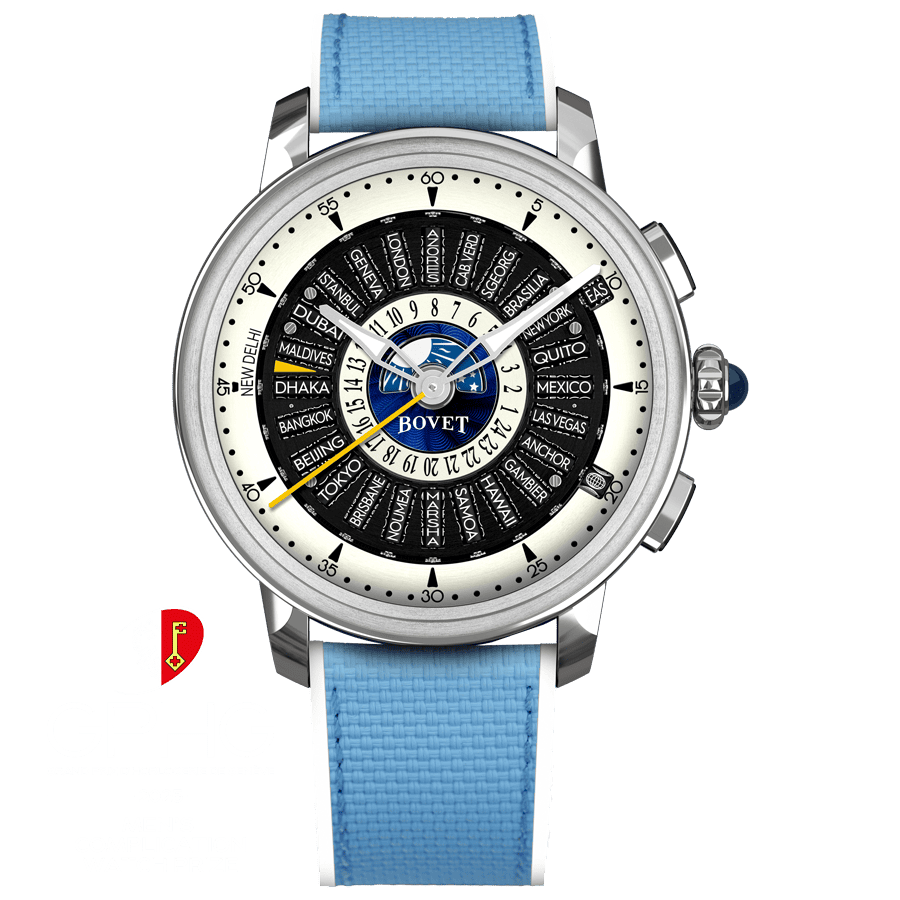 An elegant timepiece with world time display and intricate complications, awarded at the 2025 GPHG f.