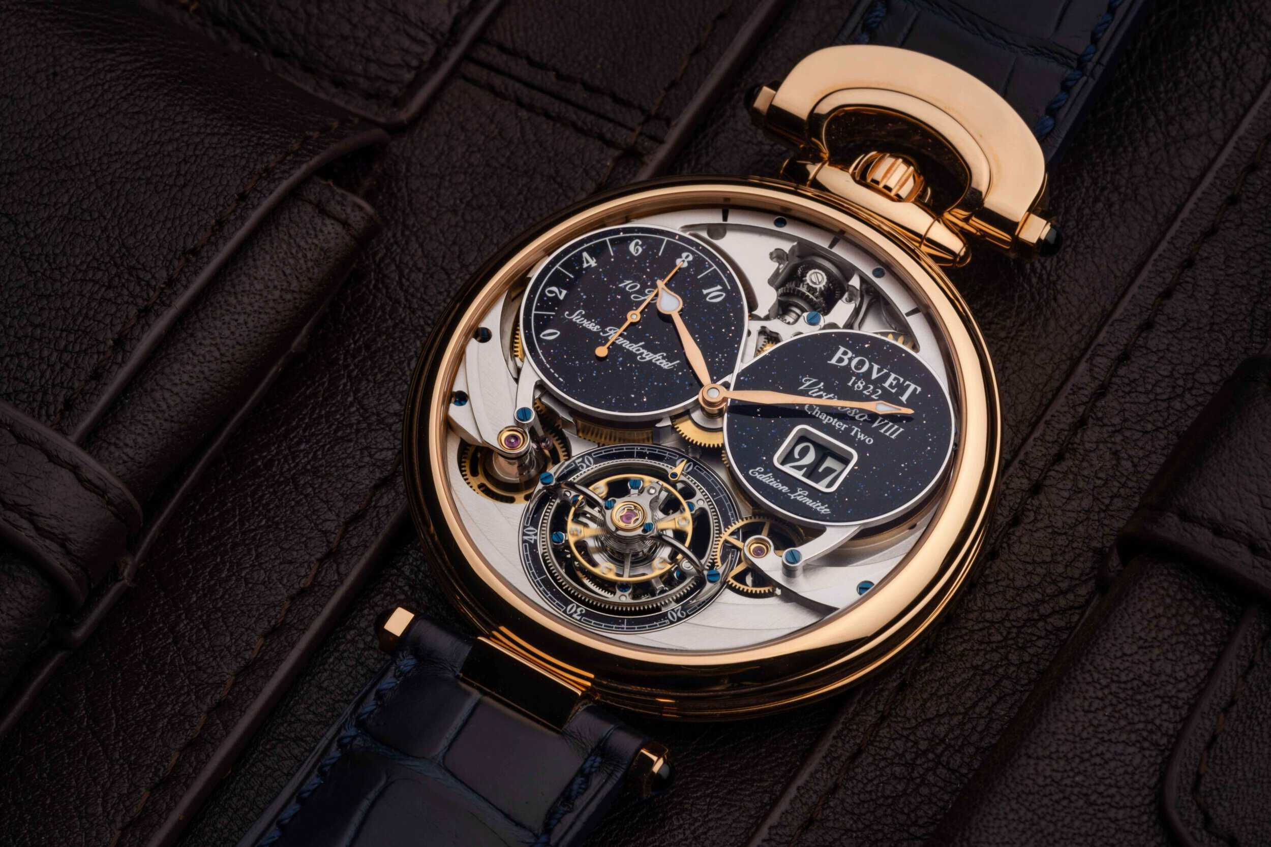 Luxurious Bovet Virtuoso VIII Chapter Two timepiece with intricate mechanical details and elegant de.
