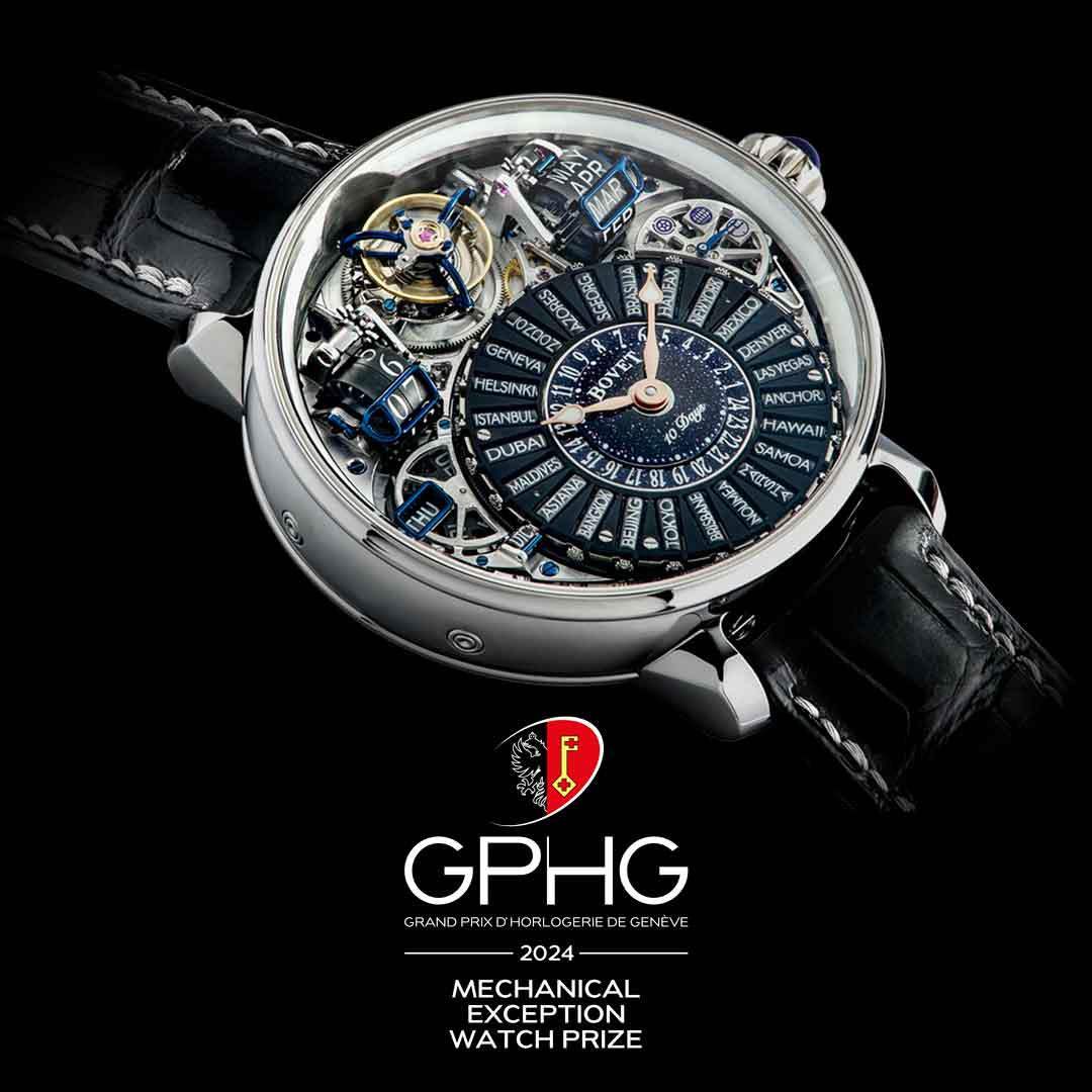 Exquisite Bovet timepiece awarded at the 2024 GPHG for its innovative mechanical design and craftsma.