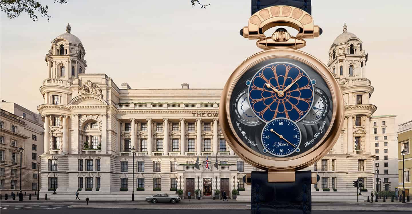 Luxurious Bovet timepiece with intricate dial design and elegant craftsmanship.