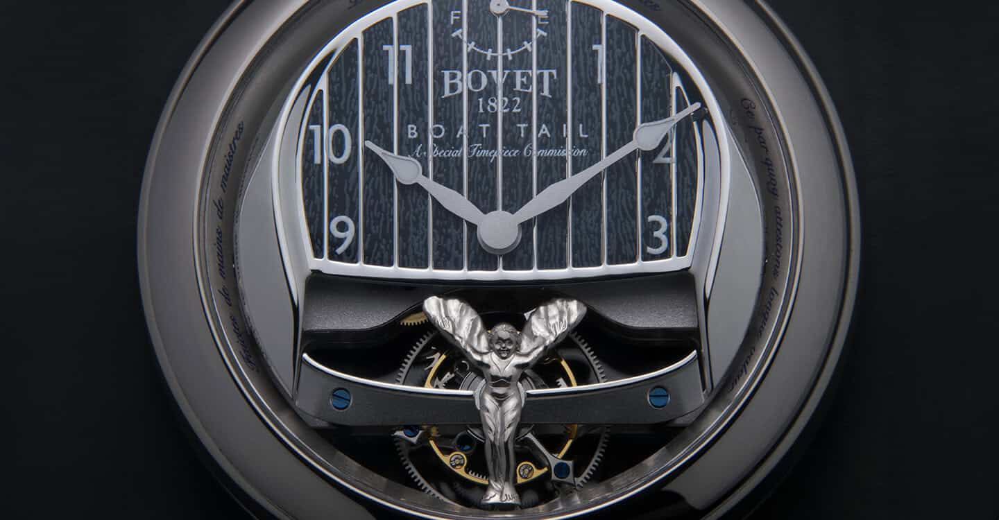Luxurious Bovet timepiece with intricate dial and elegant design details.