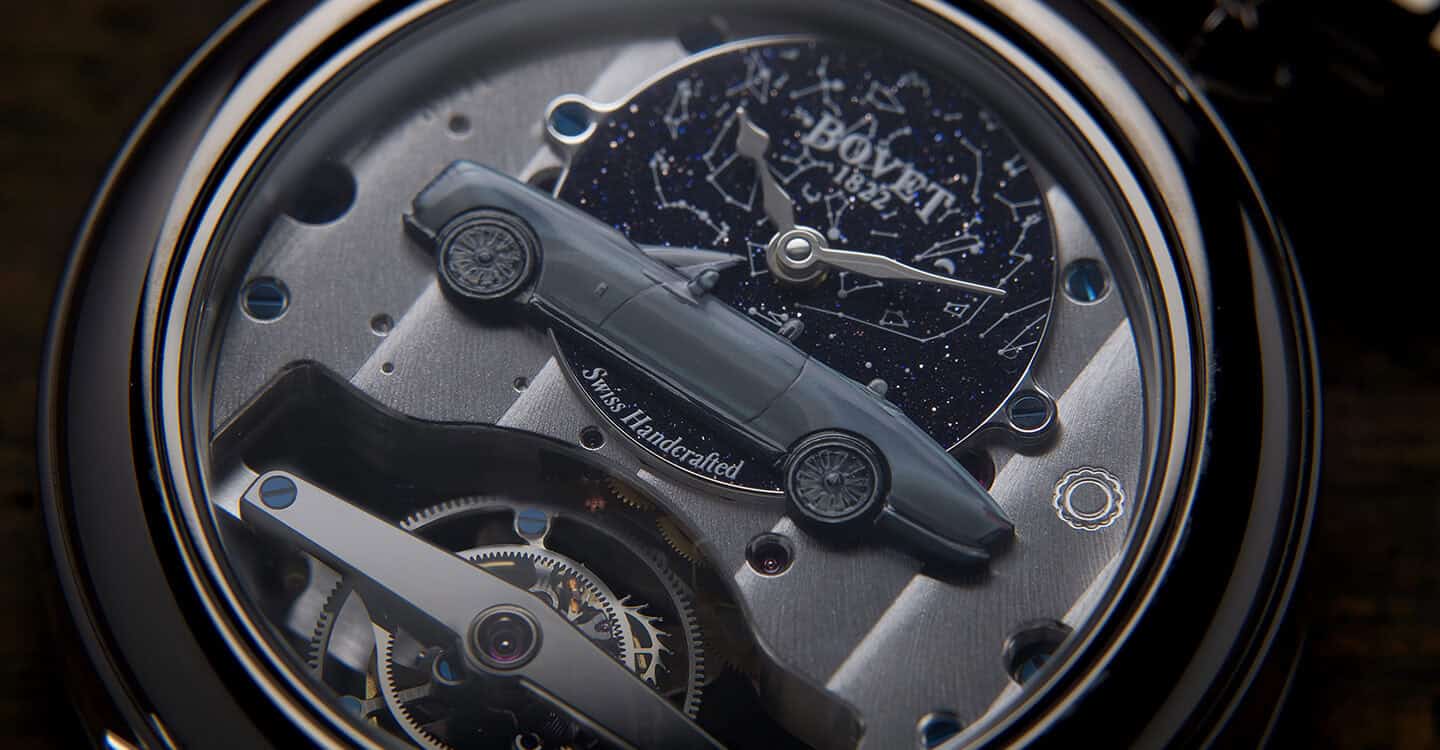 Exquisite Bovet timepiece with intricate mechanical details and celestial dial design.
