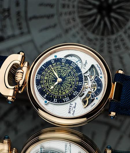 Luxurious Bovet timepiece featuring intricate world time display and elegant design, perfect for col.